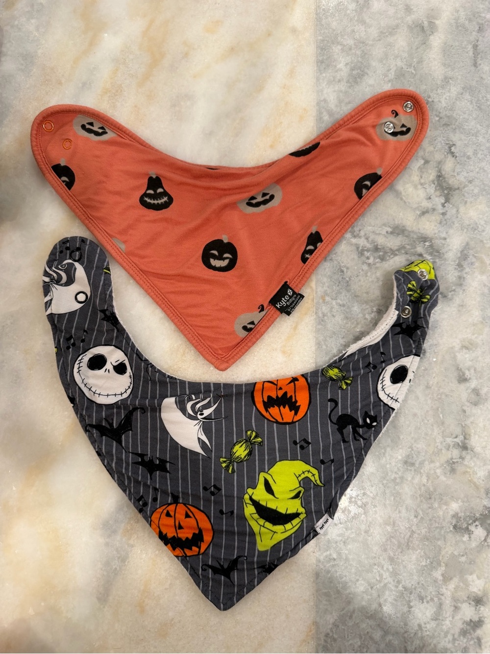 Kyte & Little Sleepies Halloween Bibs in Carve and Nightmare Before Christmas